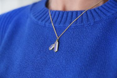 Amethyst enamel pendant charm