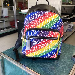 Michael Kors Hudson Black Rainbow Backpack 
