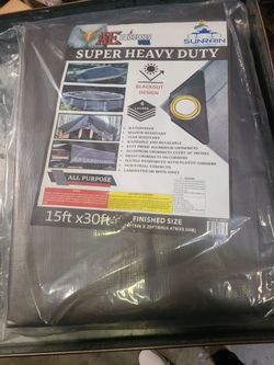 15ft × 30ft Super Heavy Duty Grey Tarp