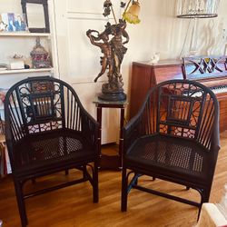 Vintage Cane/ Bamboo Accent Chairs $187.00 Each
