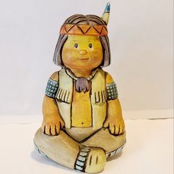 Vintage Native American Child Statue Figurine By HOL 1994 Edition 