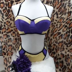 Purple And Yellow Bikini