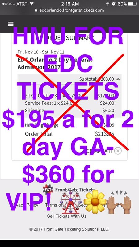 EDC ORLANDO TICKETS! Discounted!