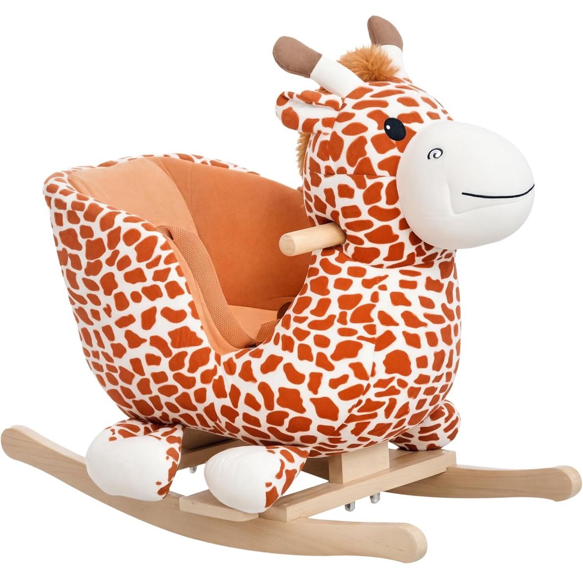 Qaba Kids Plush Ride-On Rocking Horse Giraffe with Music for 18-36 Months - New in Box