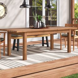 Statler Solid Wood Extendable Dining Table, Teak Finish