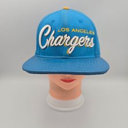 Pro Standard Los Angeles Chargers Leather Brim Adjustable Leather Strapback Hat