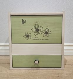 Wooden Mini Vanity / Makeup Organizer with Mirror