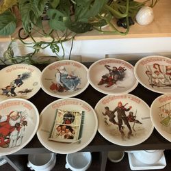 Vintage Norman Rockwell  Christmas Collectors Plates 