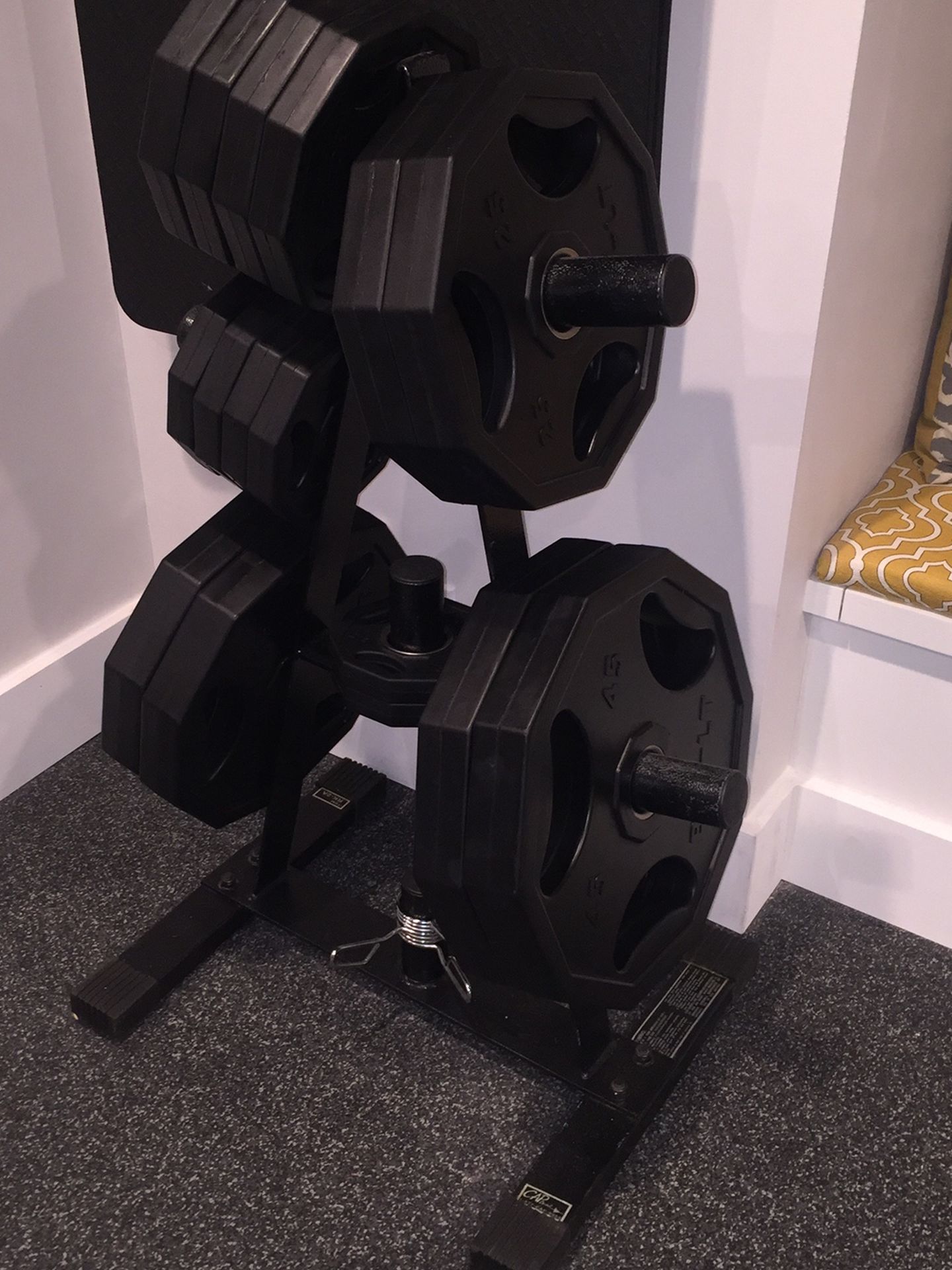 245 lb Rubber-Coated Weight Plate Set and Kettlebells, Dumbbells