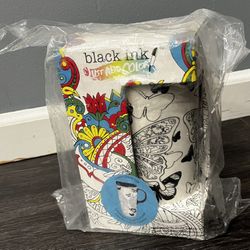 Ceramic travel cup - black ink (just add color)