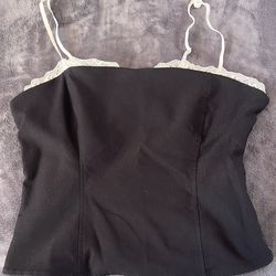 Black Lace Trim Cami – $5