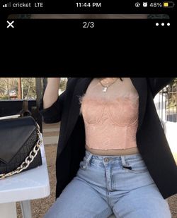 New peach corset top medium