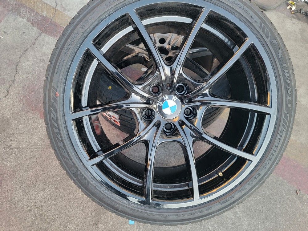 ORIGINAL 20"staggerd BMW 645i 2012-2016 Glossy Black Wheels With New Tires