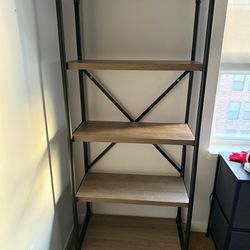 🪵 5-Tier Industrial Wood & Metal Shelf