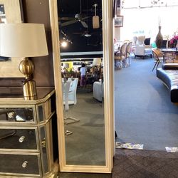 Long Rectangular Mirror W/ White Cream Frame  SKU  JAGVYD
