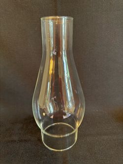 Vintage Glass Oil Lamp Chimney 8.5" Tall 3" Fitter