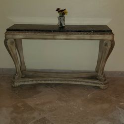 Antique Marble Top Entry Table