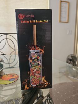 Ivtivfu Rolling Grill Basket Set