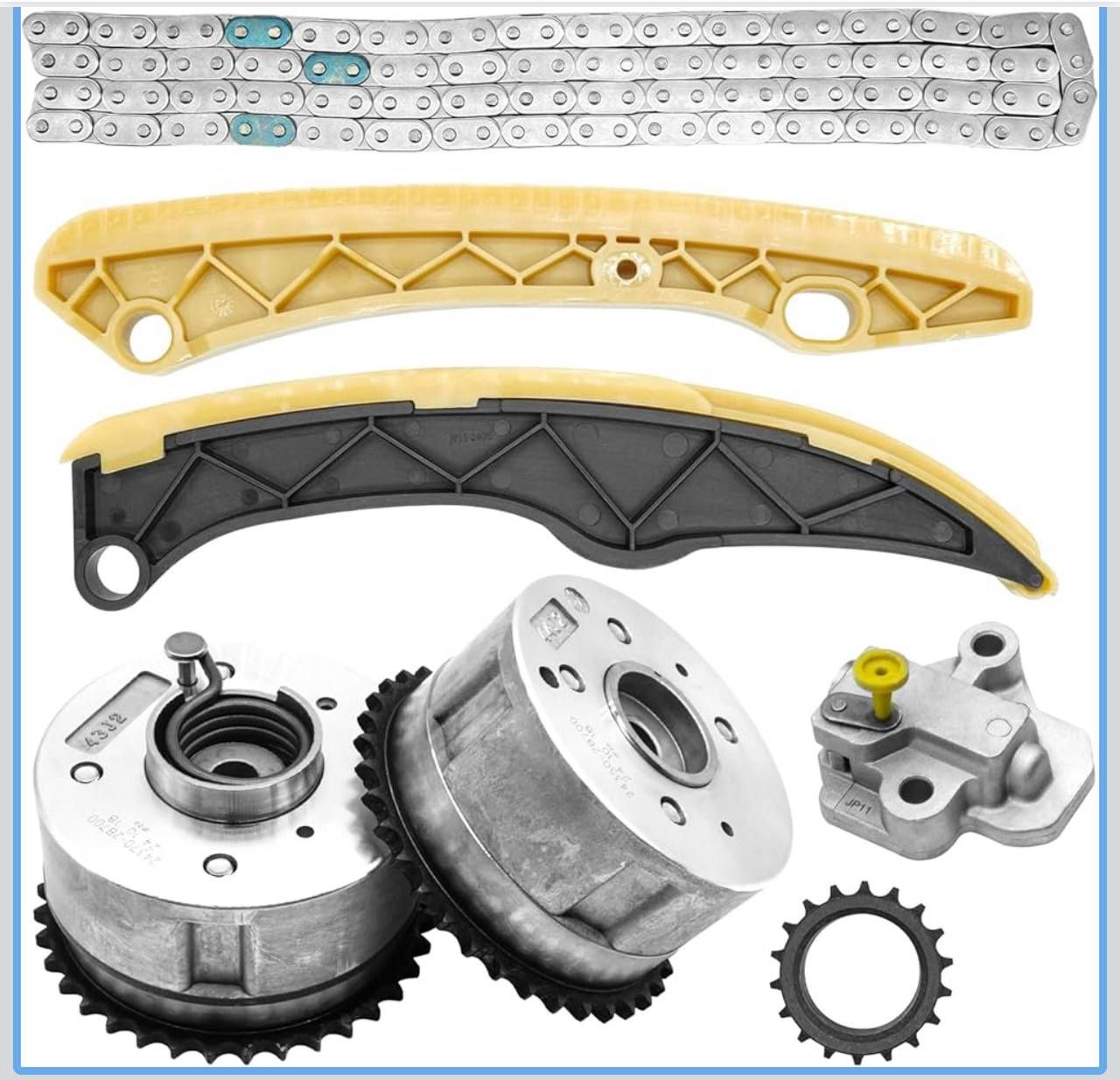 243212B620 Timing Chain Kit with VVT Sprocket Fits for 1.6 Kia 2012-2019 Optima Rio Soul Forte Koup Forte5 L4 for Hyundai 2012-2017 Tucson Sonata Acce