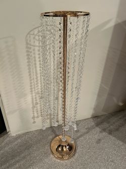 Tall Gold Crystal Centerpieces. 37” high. Like New