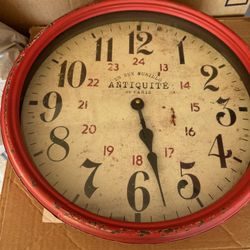 Antique Red Clock 