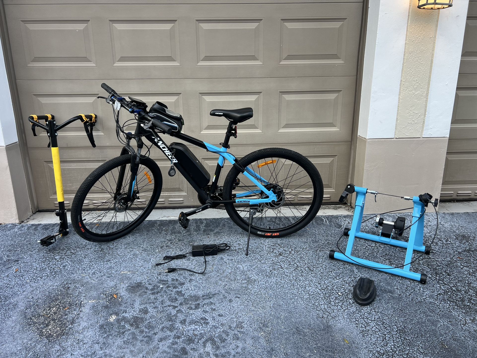 Electric Bike With Car Rack For 2 And Stationary Bike Device W/ Control