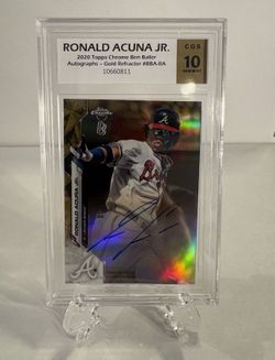 2020 Topps Chrome - Ronald Acuna Jr. #BBA-RA Gold Refractor Auto /50 🔥Bookend🔥