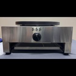 Commercial 15" Nonstick Round Griddle Machine for Eggs, Tortilla, BBQ, Pancake, crepes and more