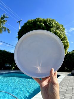 Casting Resin White Circular Tray Handmade