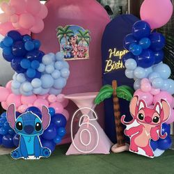 Birthday Decorations- Angel & Stitch Decor - Balloons 