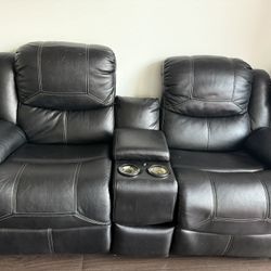 Black Leather Couch 