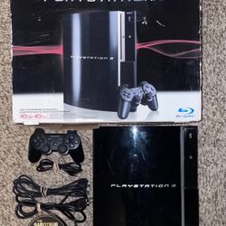 SONY PLAYSTATION 3 PS3 CONSOLE WITH VIDEO GAME & CONTROLLER