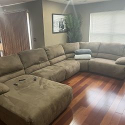 Reclining Faux Suede Sofa