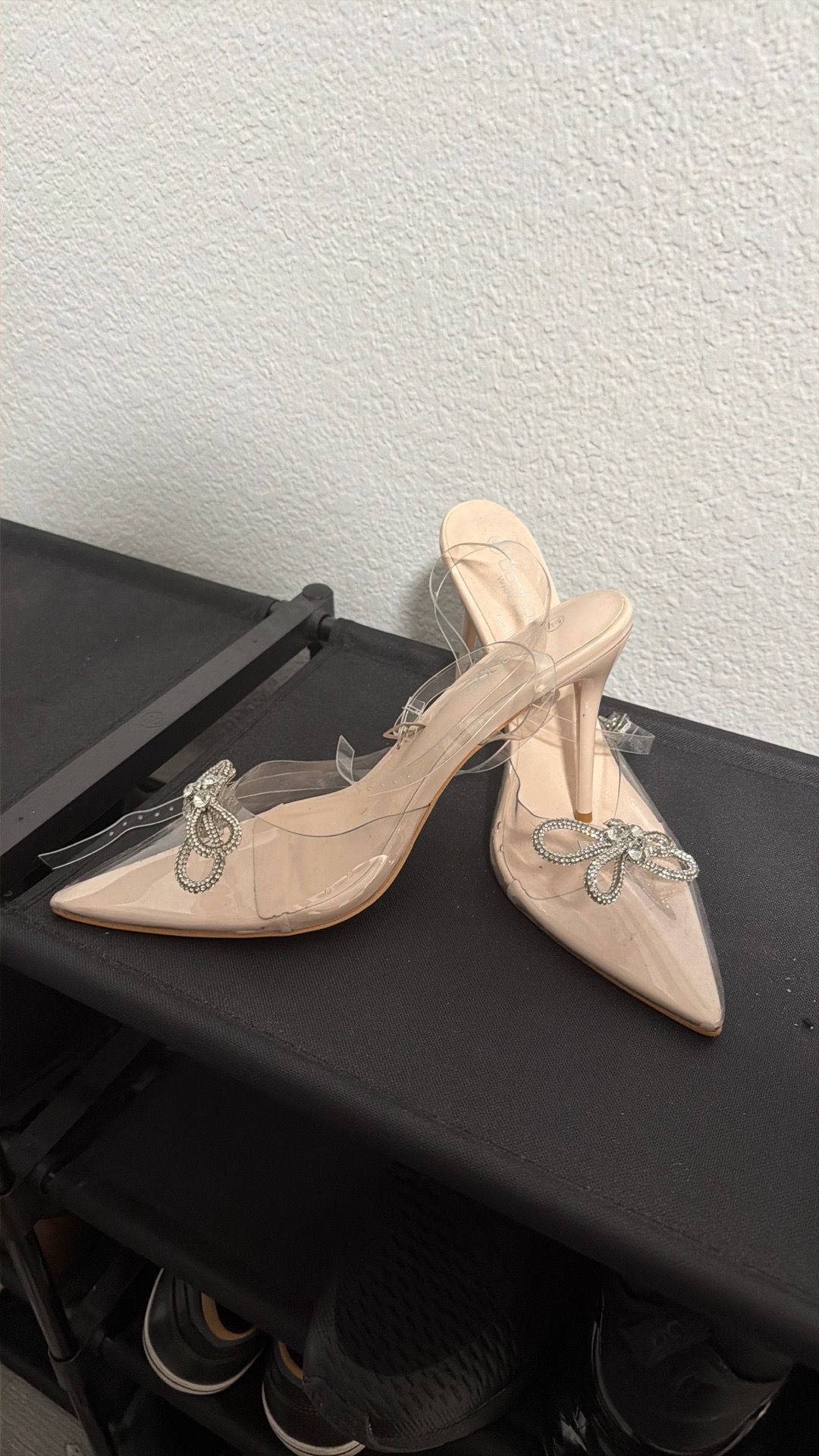 Boohoo Clear Strappy Heels - wide width