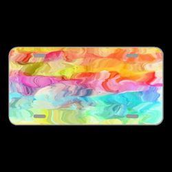 License Plate Novelty Car Front Background Abstract Waves Surface