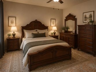 Elegant Queen Bedroom Set- Solid Wood 6 piece set