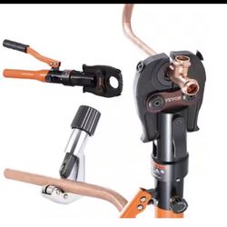 Hydraulic Copper Pipe Crimping Tool, 1/2 in., 3/4 in., 1 in. Jaws, for Tube Fittings
