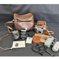 Vintage Minolta A Film Camera With Accessories