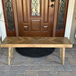 Beautiful boho rustic wooden accent bench $60