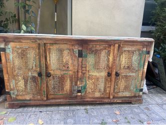 Reclaimed solid wood credenza.