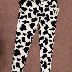New 1x cow stretchy leggings festival rave country pants outfit