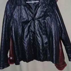 Women's Black Leather Coat 