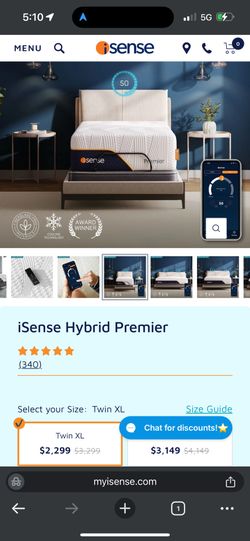 isense twin xl matresses