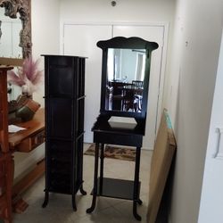 Mirrored Cabinet And Wine Shelf