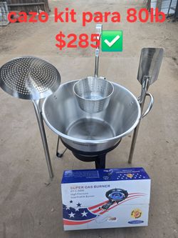 Cazo para carnitas fritangas chicharrones kit completo y nuevo para 80lb