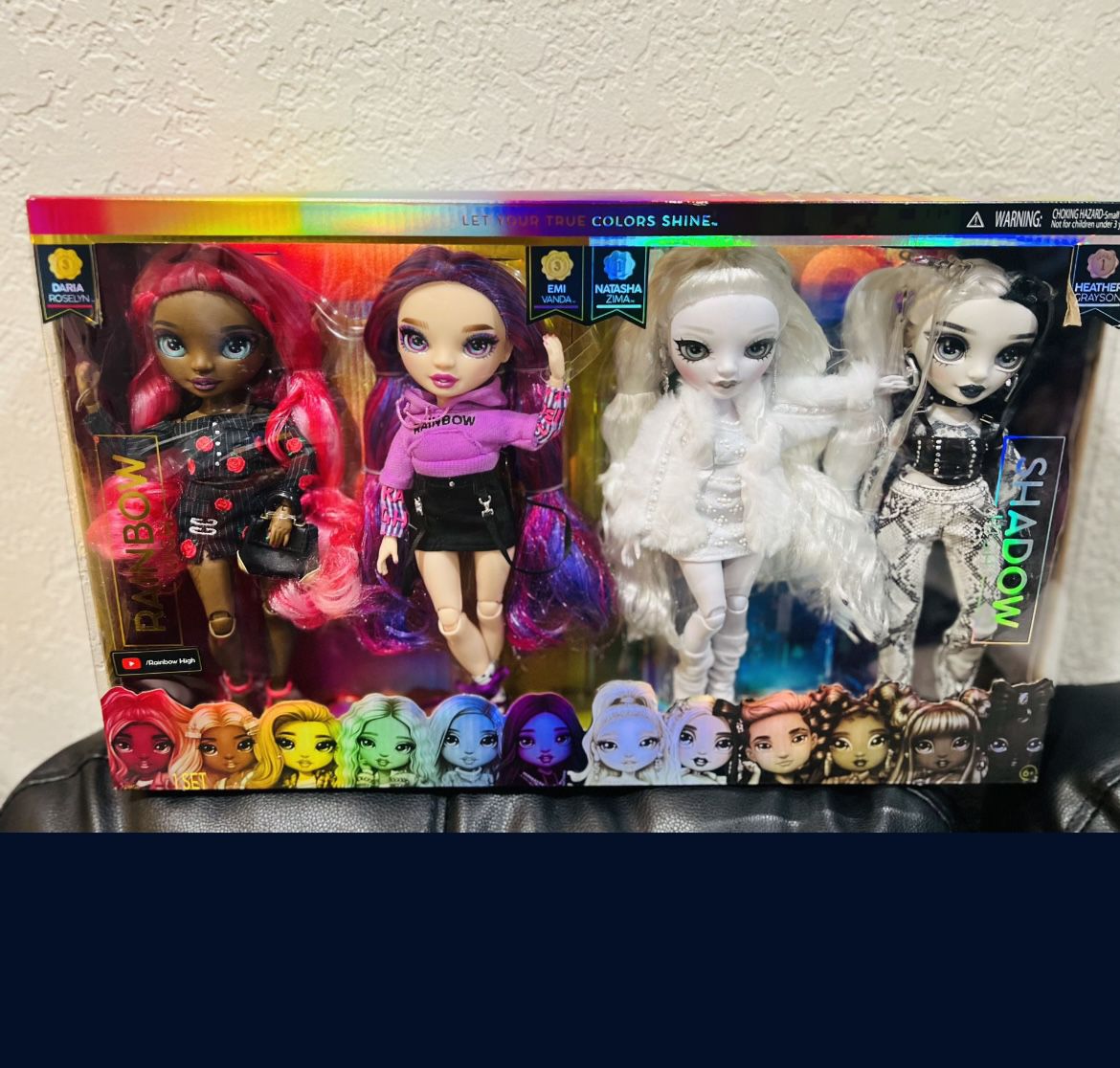Rainbow High & Shadow High Collectors Fashion Doll Exclusive 4 Doll Set -  Daria Roselyn - EMI Vanda - Natasha Zima - Heather Grayson w/Nail Accessory