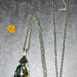 Crystal Pendant On Silver Chain, Matching Earrings