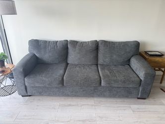 Grey Fabric Three Seat Sofa