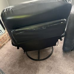 Black Leather Swivel Chair 