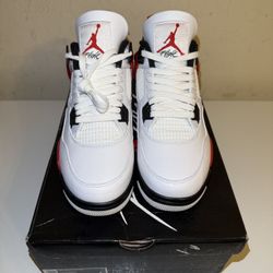 Mens Nike Air Jordan 4 Retro Red Cement